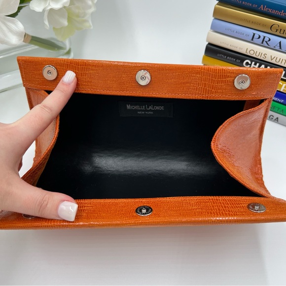 VGUC Michelle LaLonde Orange Clutch/Shoulder Bag - Picture 4 of 10